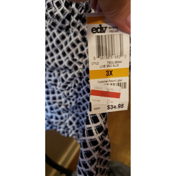 NWT - Alfani - Ruched Patterned Short Sleeved Dress Top - Same 3X - Picture 8 of 8